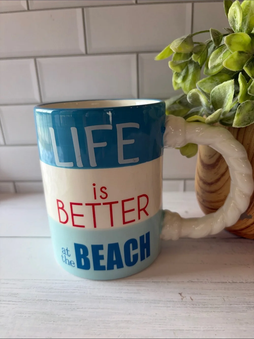 Pier 1”Life is Better at the Beach”Ceramic Coffee Mug